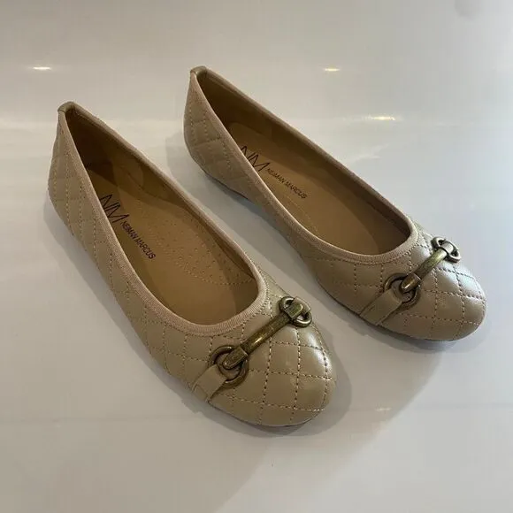 Neiman Marcus Sean Quilted Ballet Flats (5 1/2M)