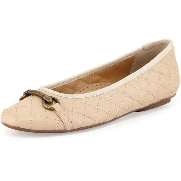 Neiman Marcus Sean Quilted Ballet Flats (5 1/2M)
