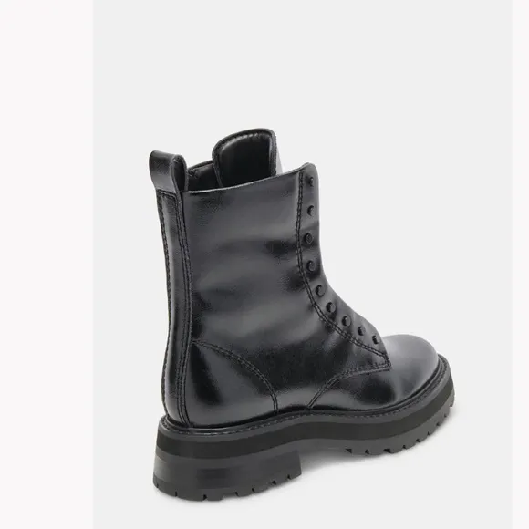 NEW $185 Dolce Vita x Anthropologie Rainer Black Combat Moto boot women size 9.5