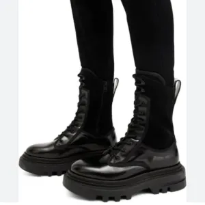 NEW $185 Dolce Vita x Anthropologie Rainer Black Combat Moto boot women size 9.5
