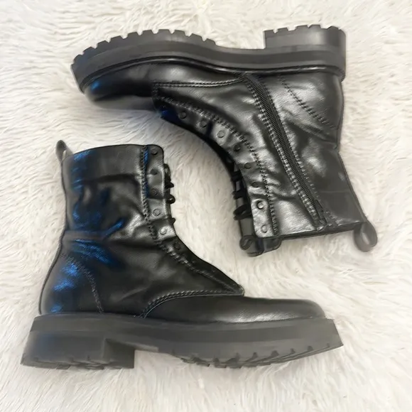 NEW $185 Dolce Vita x Anthropologie Rainer Black Combat Moto boot women size 9.5