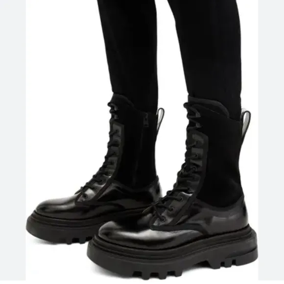 NEW $185 Dolce Vita x Anthropologie Rainer Black Combat Moto boot women size 9.5
