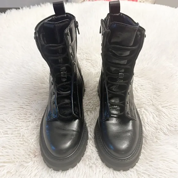 NEW $185 Dolce Vita x Anthropologie Rainer Black Combat Moto boot women size 9.5