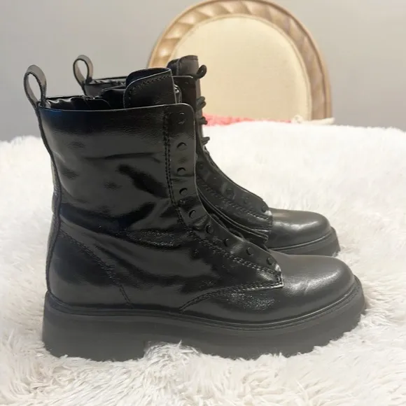 NEW $185 Dolce Vita x Anthropologie Rainer Black Combat Moto boot women size 9.5
