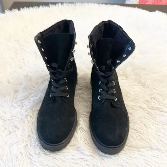 NEW Anthropologie x Splendid Sloane Black Combat Moto Ankle Boots women size 9