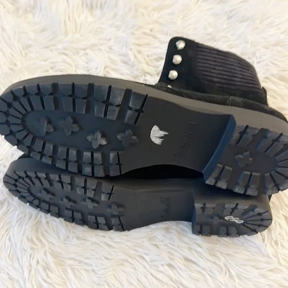 NEW Anthropologie x Splendid Sloane Black Combat Moto Ankle Boots women size 9
