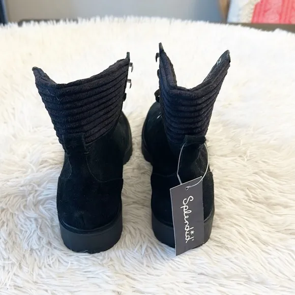 NEW Anthropologie x Splendid Sloane Black Combat Moto Ankle Boots women size 9