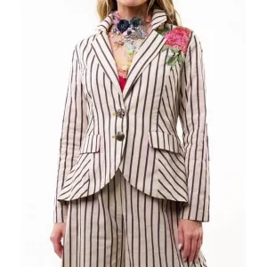 NEW ARATTA derby princess stripe blazer in cream