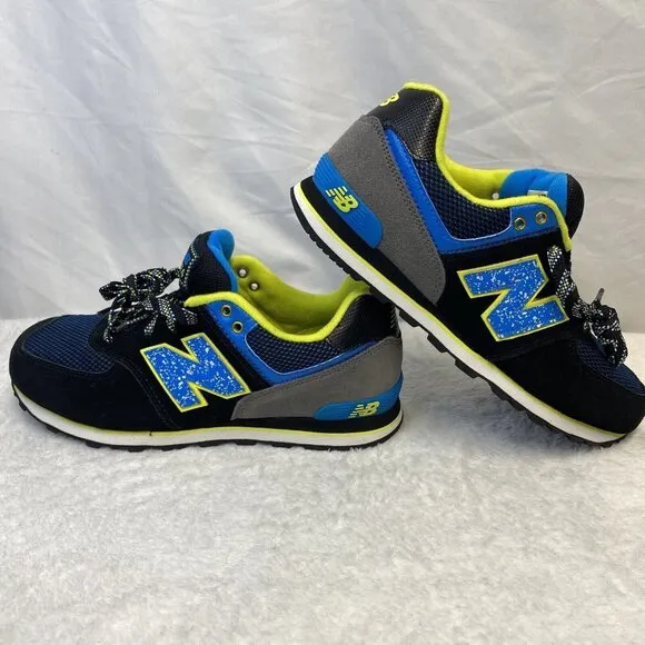 New Balance 574 Kids Lace-up Sneakers Shoes Boys Size 5M Black New KL57403G