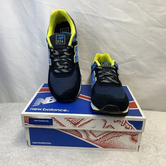 New Balance 574 Kids Lace-up Sneakers Shoes Boys Size 5M Black New KL57403G