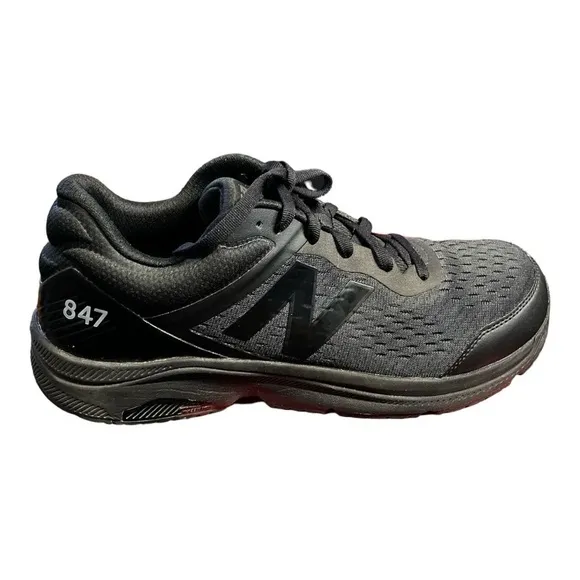 New Balance Lace Up Black Boxed Athletic Walking Shoes 847 Sz 13 MW847CB4
