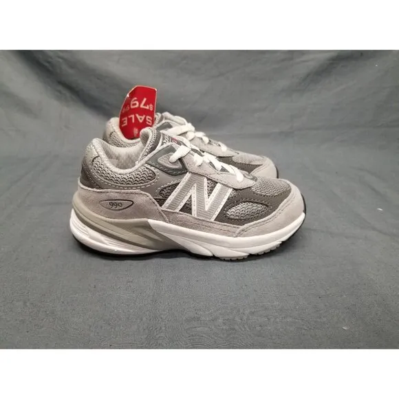 New Balance Toddler's 990 V6 (TD) Sneakers Lace Up Gray Size 8 NEW IN BOX!