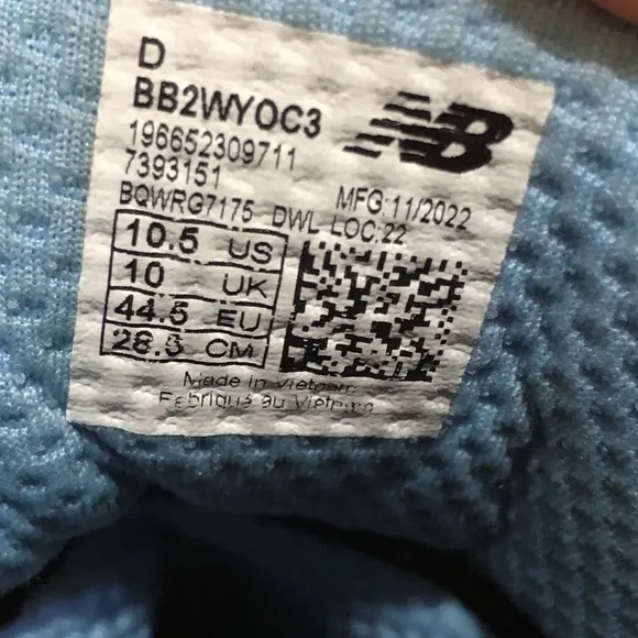 New Balance Two WXY v3 Low Neighborhood Invitational BB2WYOC3 11/22 10.5