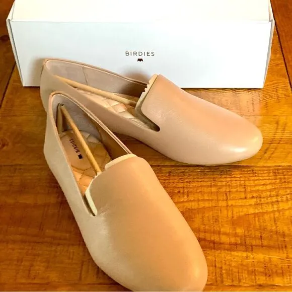 NEW Birdies The Starling Loafer Comfort No Slip Round Toe Taupe Leather Size 9.5