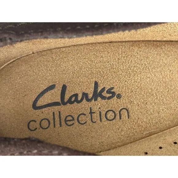 NEW Clarks Airabell 2 Inch Platform Wedges Brown Suede Leather Women’s Size 7.5