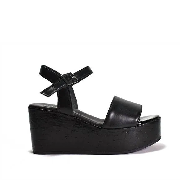 NEW CORDANI junie wedge in black leather