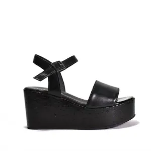 NEW CORDANI junie wedge in black leather