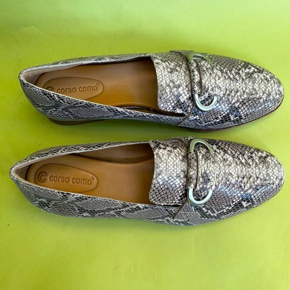 New cream/brown Corso Como leather loafers