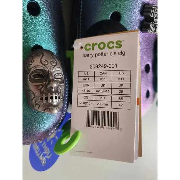 New Crocs x Harry Potter Classic Clog Shoes Size M11 Black Dark Arts
