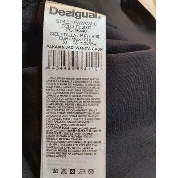NEW! Desigual Kronen Black Dress With Appliques And Beads US Size 4  $210