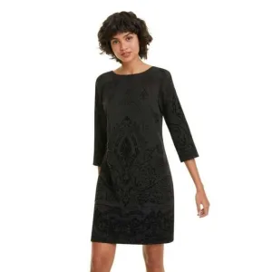 NEW! Desigual Kronen Black Dress With Appliques And Beads US Size 4  $210