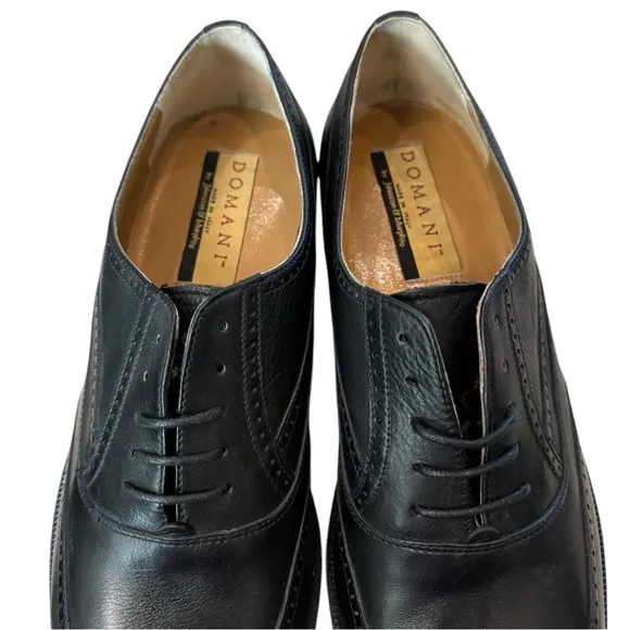 New Domani by Johnston &amp; Murphy Italian Black Oxford Dress Shoes 10  10N