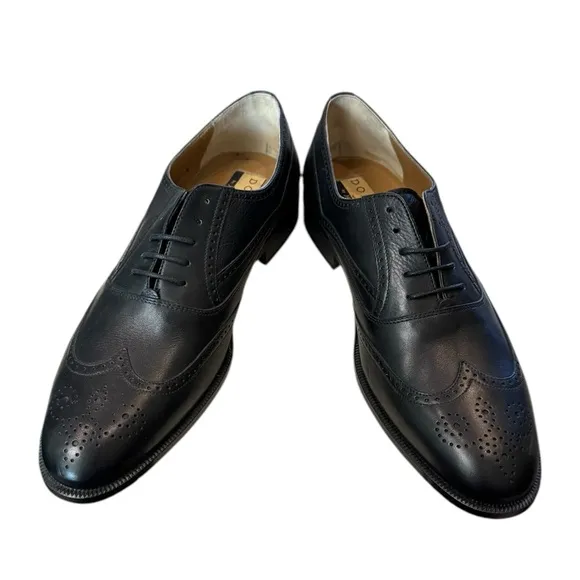 New Domani by Johnston &amp; Murphy Italian Black Oxford Dress Shoes 10  10N