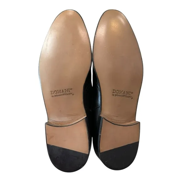 New Domani by Johnston &amp; Murphy Italian Black Oxford Dress Shoes 10  10N