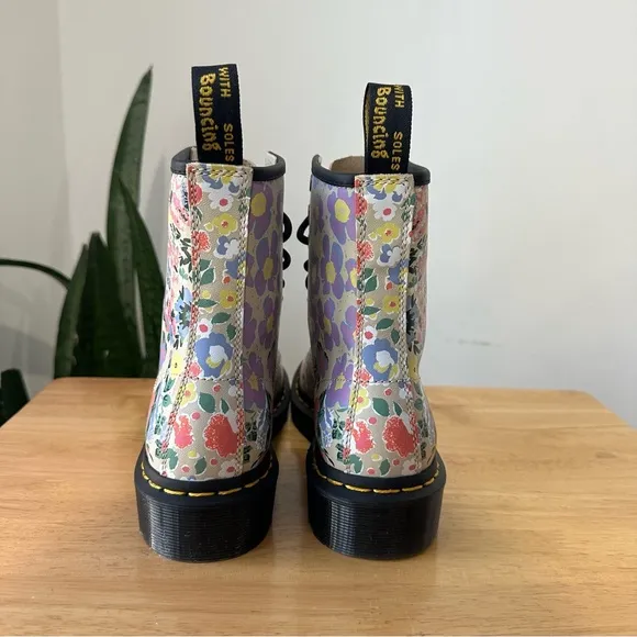NEW Dr. Martens 1460 Floral Mash Up Leather Lace Up Boots