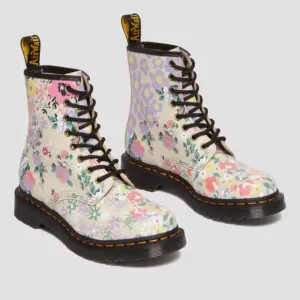 NEW Dr. Martens 1460 Floral Mash Up Leather Lace Up Boots