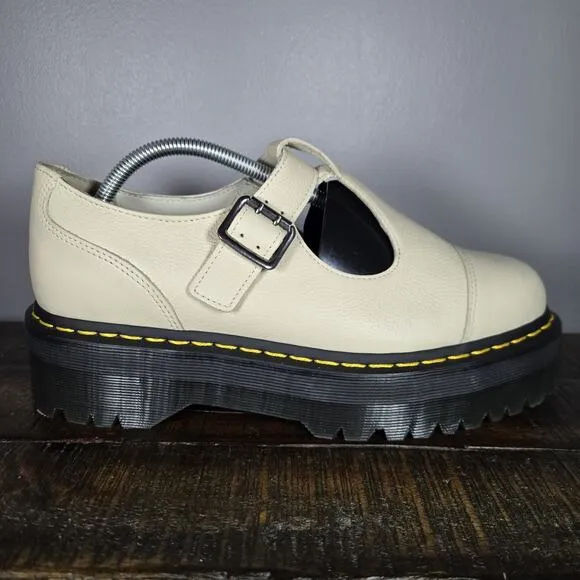 NEW Dr Martens Bethan Womens Size 6 Leather Strap Platform Shoes Smoked Mint