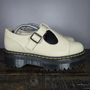 NEW Dr Martens Bethan Womens Size 6 Leather Strap Platform Shoes Smoked Mint