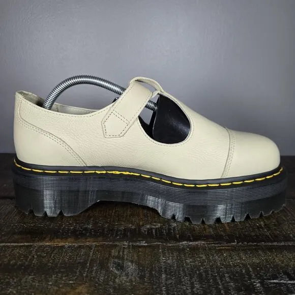 NEW Dr Martens Bethan Womens Size 6 Leather Strap Platform Shoes Smoked Mint