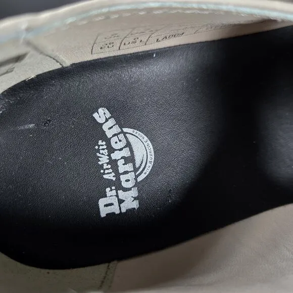 NEW Dr Martens Bethan Womens Size 8 Leather Strap Platform Shoes Taupe Black