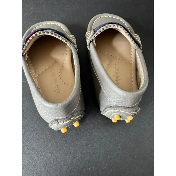 NEW Elephantito Boys Club Loafers Driving Moccasins Grey Dress Shoes Baby Size 6