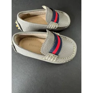 NEW Elephantito Boys Club Loafers Driving Moccasins Grey Dress Shoes Baby Size 6