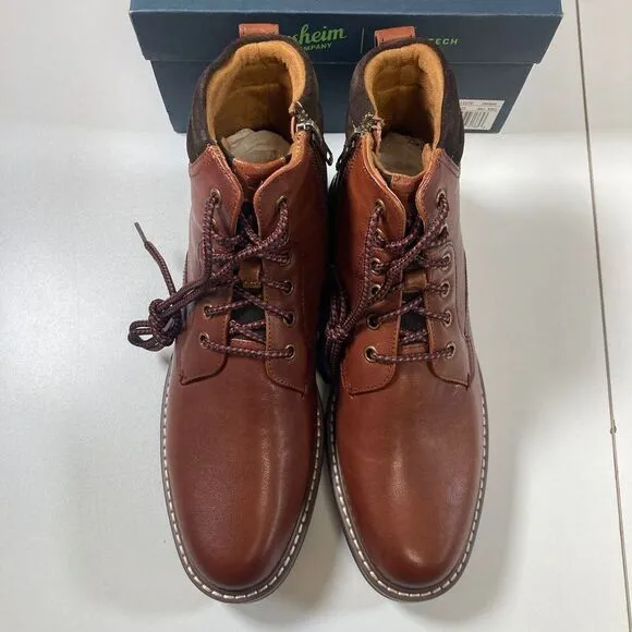 NEW Florsheim Men's Norwalk Boots 7 Lace Up Boot Cognac Leather Outdoor‎