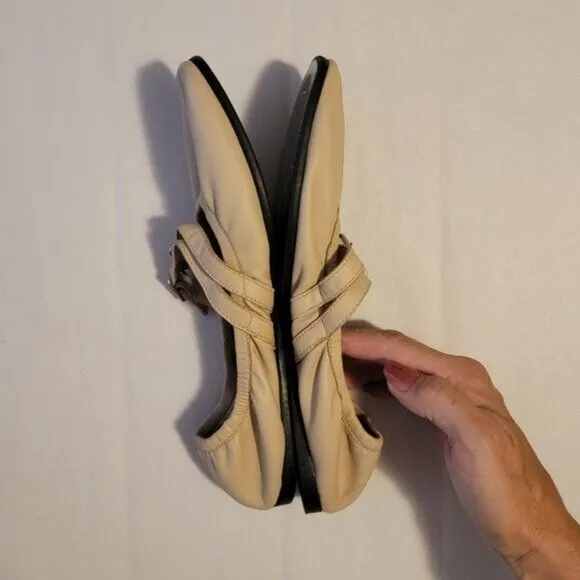 NEW Free People Gemini Ballet Flats Womens 9 Beige Coastal Grandma Fairy Casual