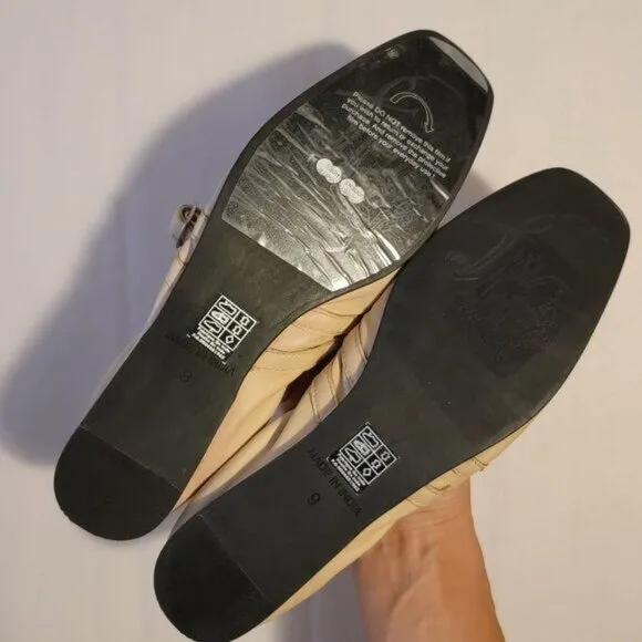 NEW Free People Gemini Ballet Flats Womens 9 Beige Coastal Grandma Fairy Casual