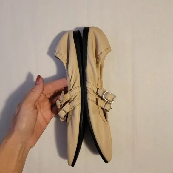 NEW Free People Gemini Ballet Flats Womens 9 Beige Coastal Grandma Fairy Casual