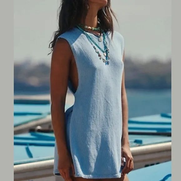 NEW Free People Miranda Sweater Co-Ord Two-Piece Set - Blues Bell XSmall