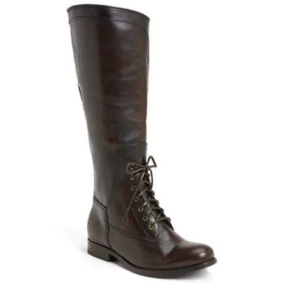 New! FRYE Melissa tall riding lace up zipper boots
