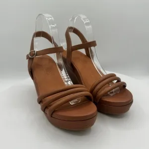 NEW GENTLE SOULS Viki Wedge Women Sandals  Size 9  Color Luggage  MSRP $179