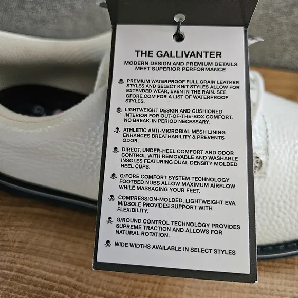 NEW G/FORE Gallivanter White Leather Golf Shoes Women Size 8.5