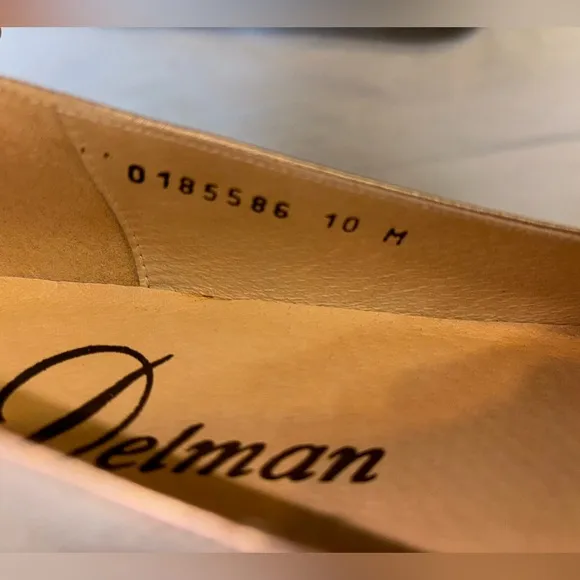 NEW Iconic Delman Rare Vintage Womens 10 Patina Bronze Leather Ballet Flats nwot