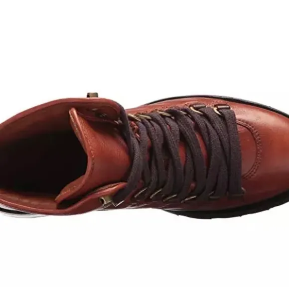 New in Box Womens FRYE Alta Hiker Combat Boots Rust 5.5 MSRP $488 76695