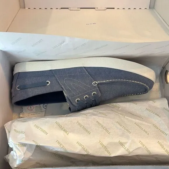 New in box men Tretorn motto blue boat/deck shoe sneaker Sz 12