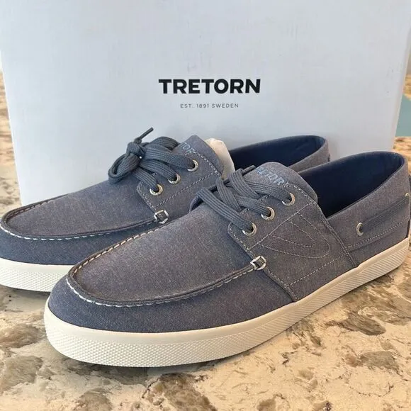 New in box men Tretorn motto blue boat/deck shoe sneaker Sz 12