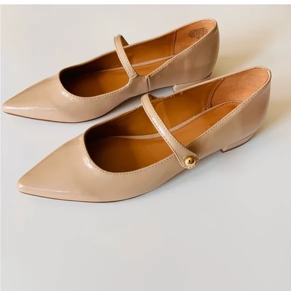 NEW J. Crew Factory Mary Jane Pointy-Toe Flats Pink Blush