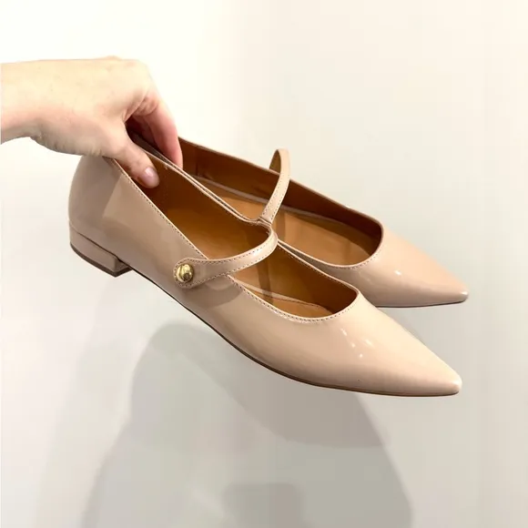 NEW J. Crew Factory Mary Jane Pointy-Toe Flats Pink Blush